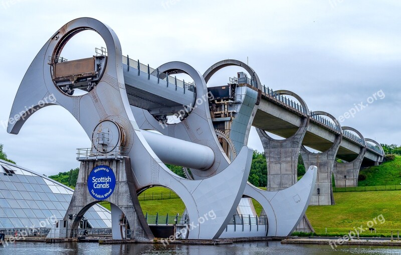 Falkirk Wheel Boat Lift Forth And Clyde Canal Technology Tourism