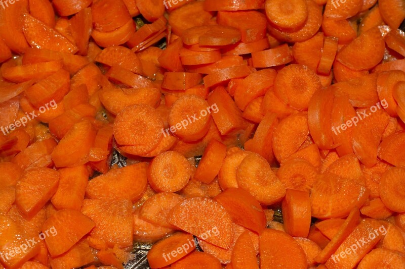 Carrots Orange Vegetables Pieces Sear