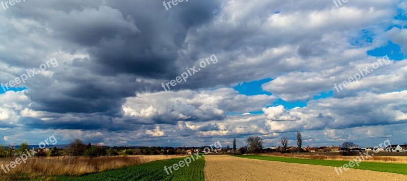 The Sky Clouds Field Nature Agriculture