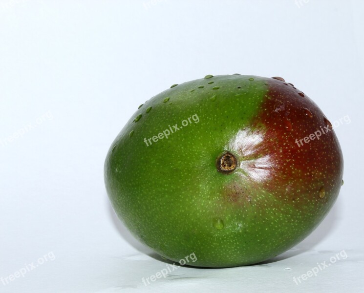 Mango Green White Oval Red