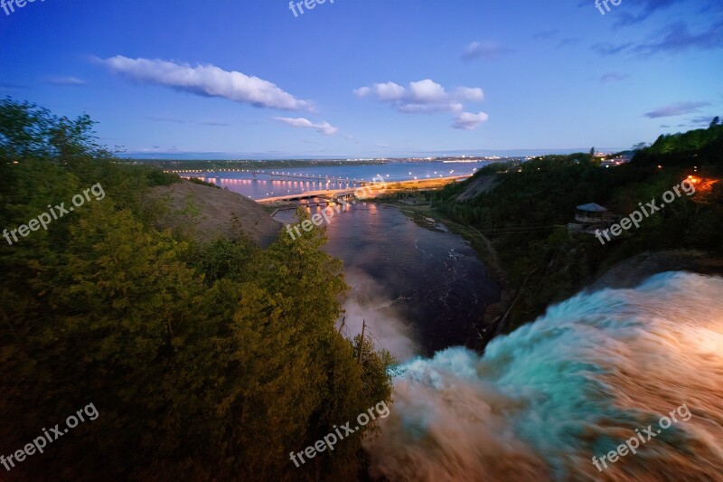 Waterfall Québec Landscape Water Canada