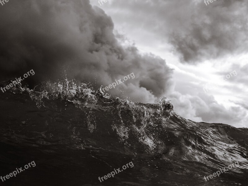 Wave Surf Shorebreak Beach Ocean