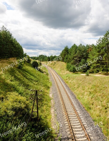 Rails Railway Railroad Transport Train