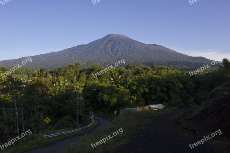 Mountains Blue Sky Forest Java Indonesian