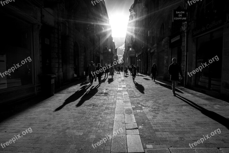 Sun Shadow Black And White City Bordeaux