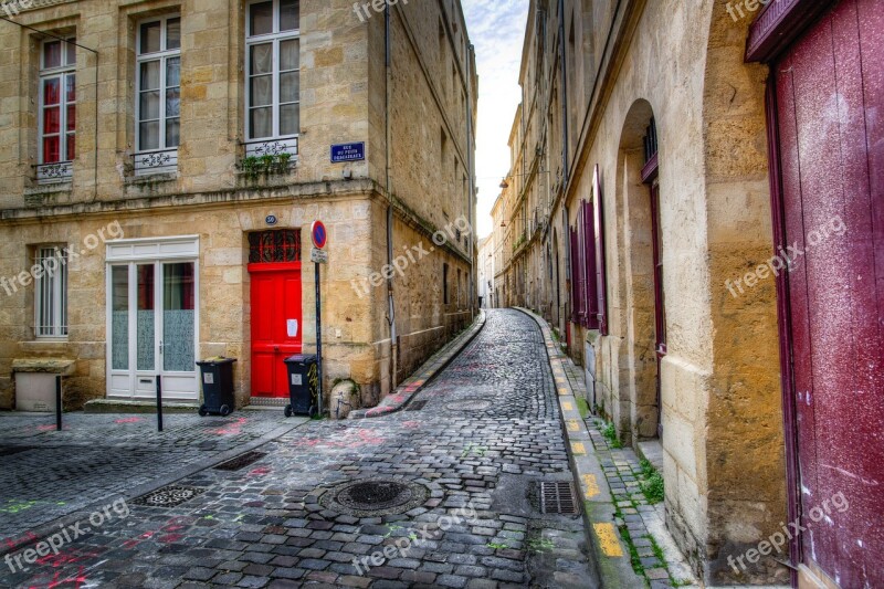 French Street Hdr Colorful Bordeaux