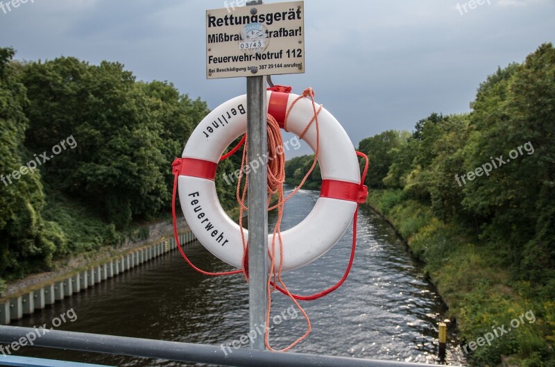 Lifebelt Berlin Bridge Channel Water