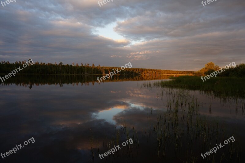 Twilight Sunset Clouds Romantic Evening