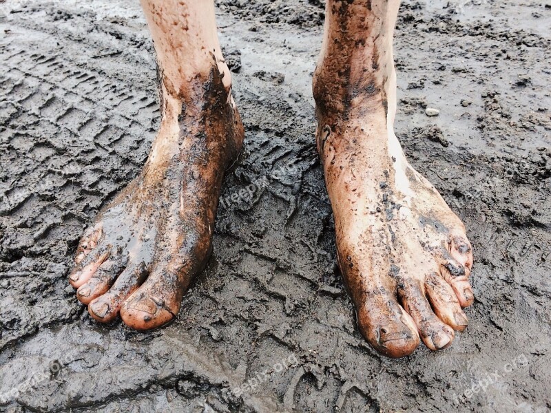 Barefoot Mud Legs Dirty Feet