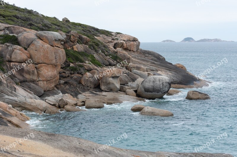 Ocean Sea Water Rocks Nature