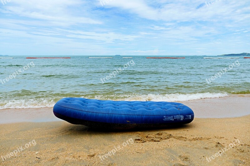 Sea Lifeboat Sand Beach Hai Bian Blue