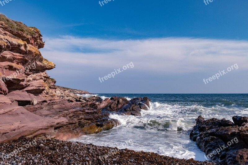 Scotland Uk Britain Cliffs Sea