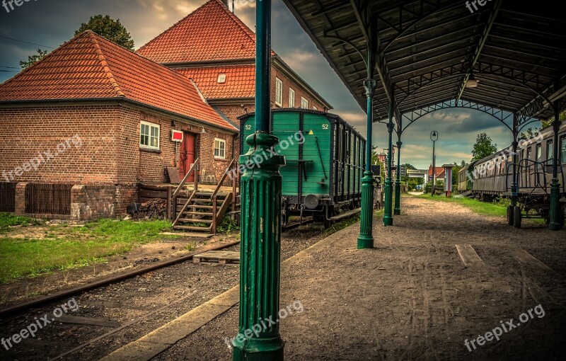 Train Wagon Railway Station Building Transport