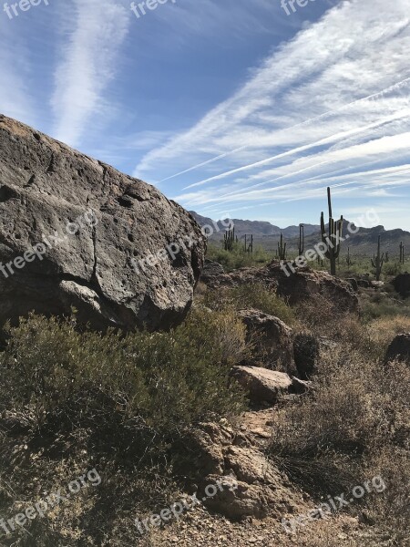 Arizona Desert Landscape Mountain Rock