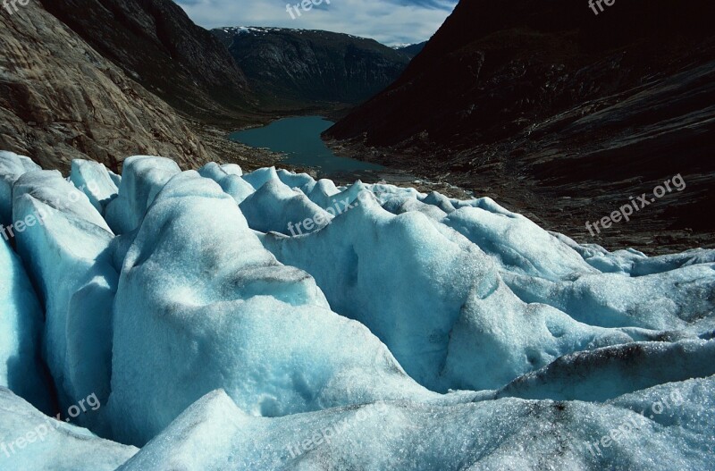 Glacier Mountain Landscape Cold Water