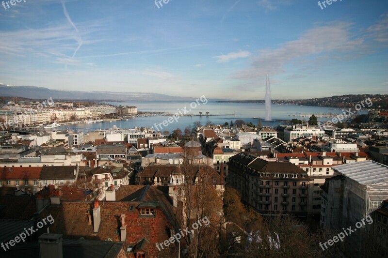 Geneva Switzerland Water Lake Sky