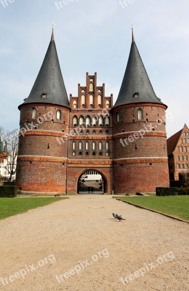 Lübeck Mecklenburg Holsten Gate Landmark Historically