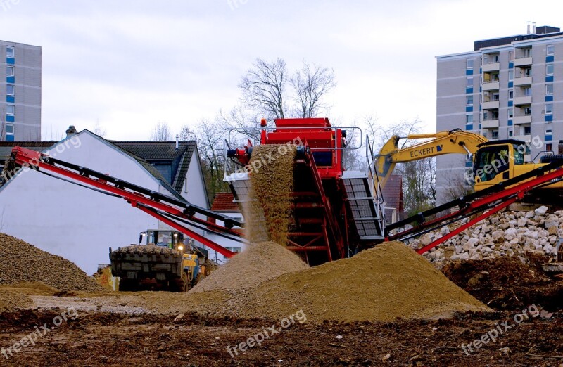 Site Eschborn Excavators Build Construction