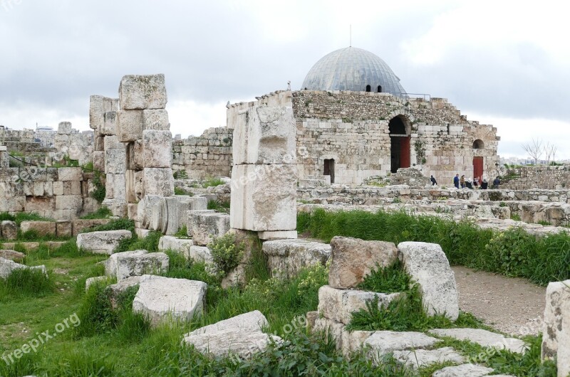 Jordan Amman Citadel Hill Antiquity Historic Center