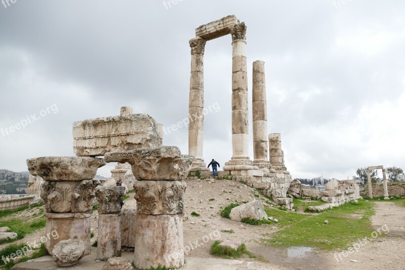 Jordan Amman Citadel Hill Antiquity Historic Center