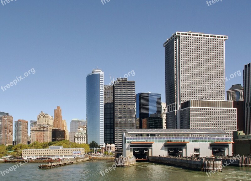 Usa New York Pier Staten Island Manhattan