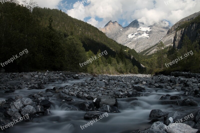 Switzerland Kandersteg Mountains Landscape Nature