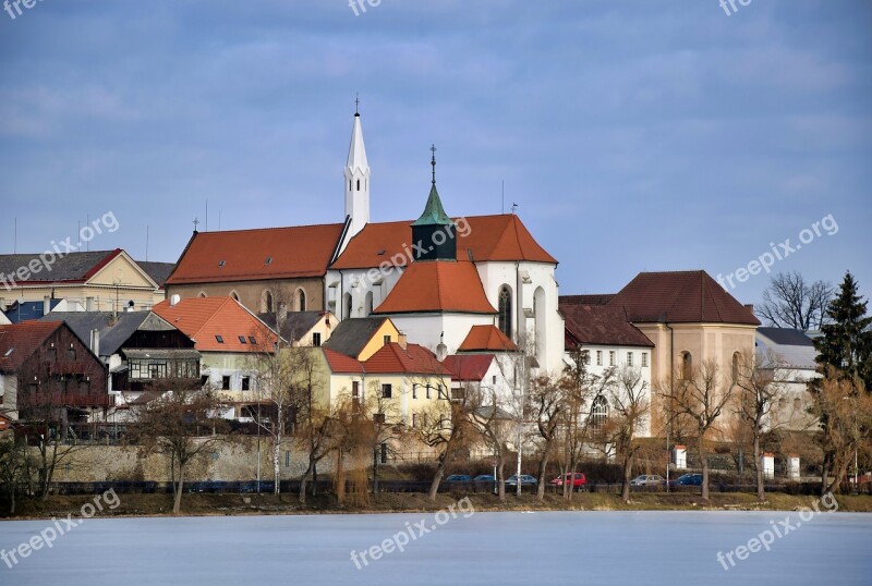 Jindřichův Hradec Pond Church Winter Vajgar