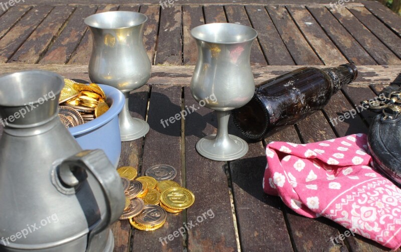 Pewter Goblet Flagon Beer Drink Bottle