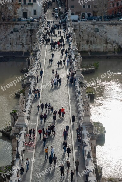 Bridge Rome Tiber Italy Architecture