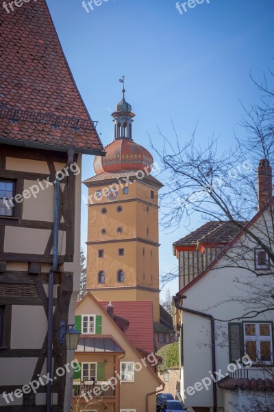 Dinosaur Fachwerkhaus Tower Middle Ages Picturesque