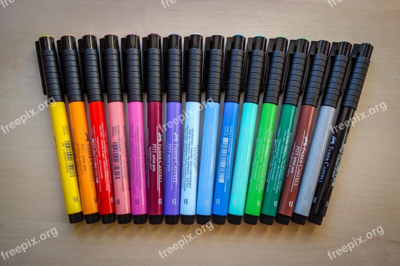 Pens Colorful Draw Color Hand Lettering