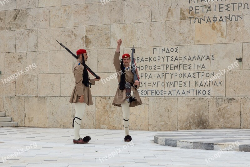 Athens Soldiers Greece Costume Tourism