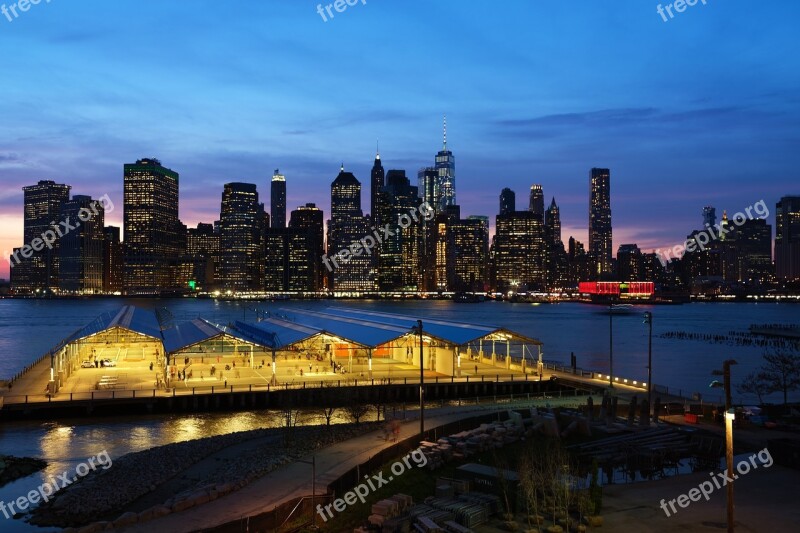 New York Manhattan Brooklyn Heights Skyline Free Photos