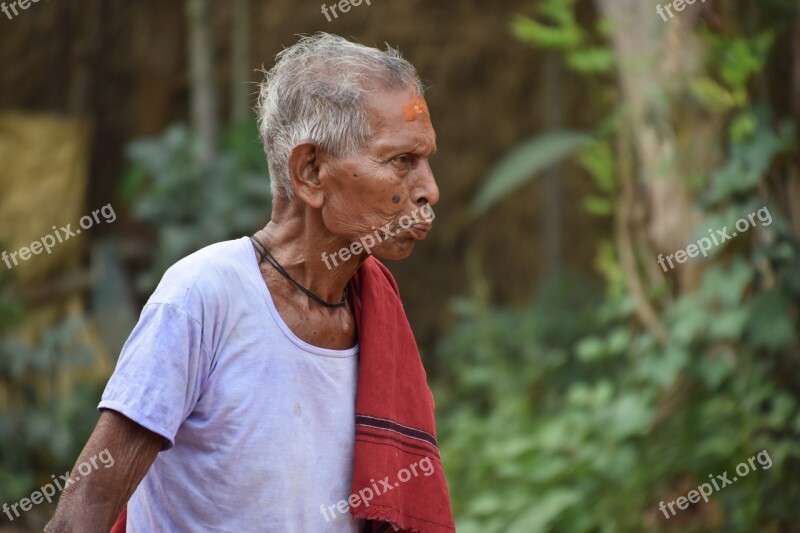 Odisha Man Towel Village Orissa