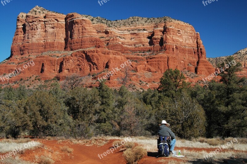 Arizona Desert Landscape Nature Mountain