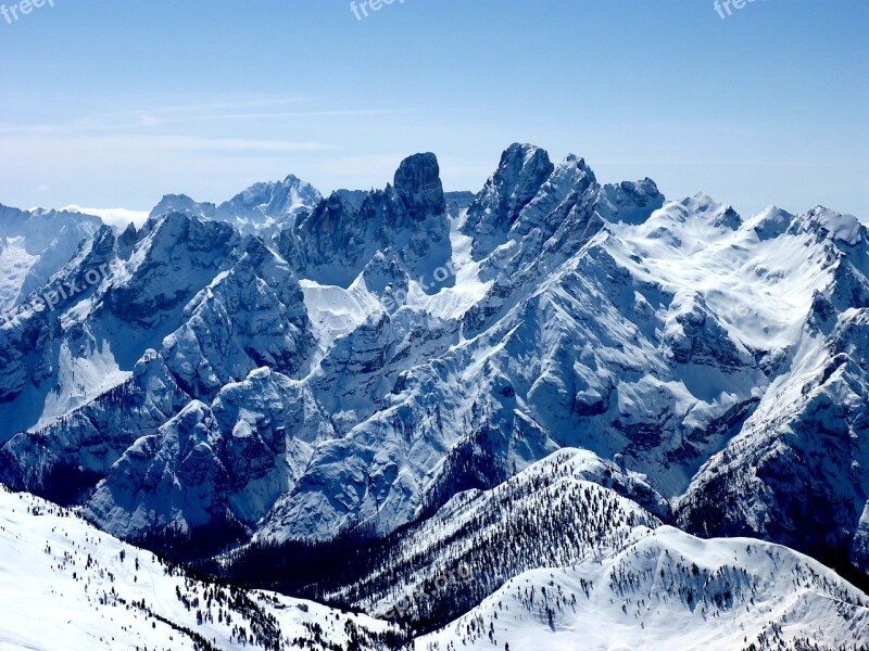 Cristalloscharte Sudtirol Winter Land Mountains