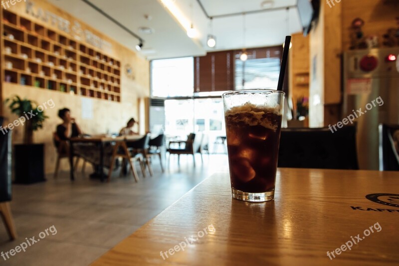 Americano Ice Coffee Iced Americano Glass Cup