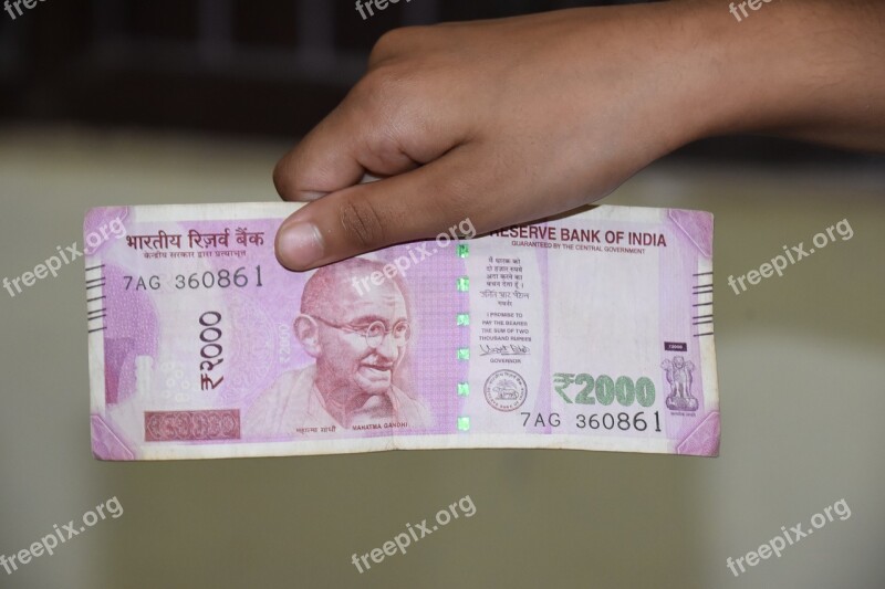 Note Indian Rupees Currency Cash