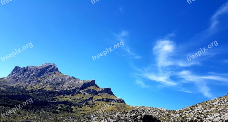 Mountain Mountains Sky Blue Cloud Cover