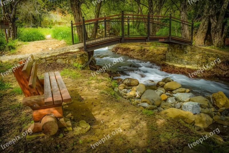 Stream Creek Scenic Bridge Bench