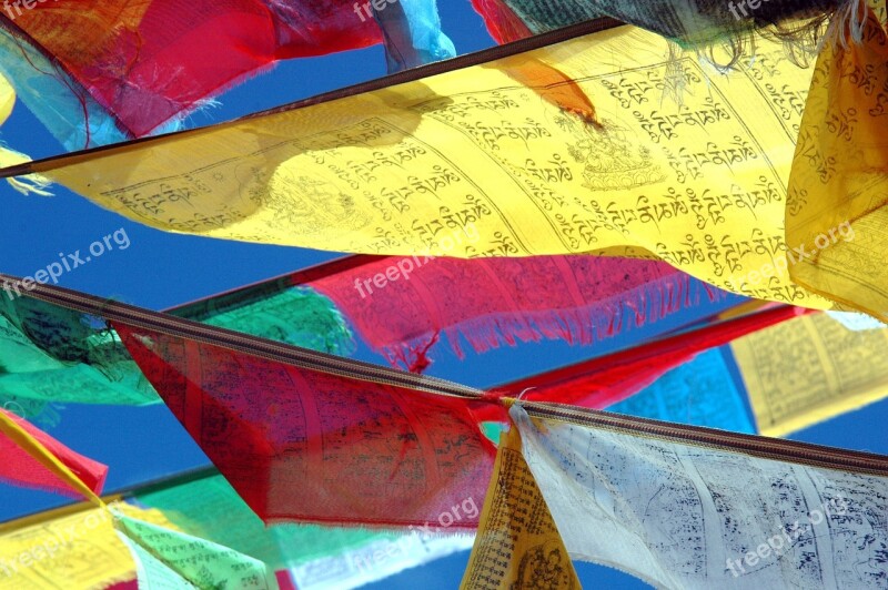 Prayer Flags Tibet Budism Himalayan Free Photos