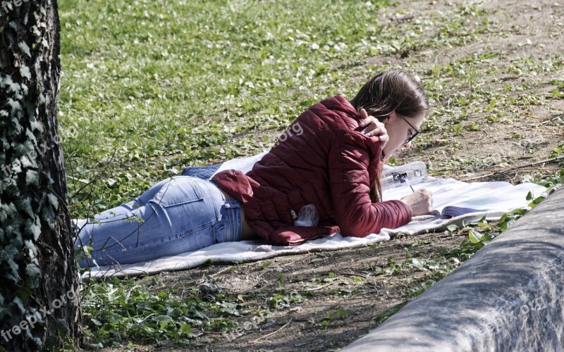 Girl Young Seated Sheet Earth