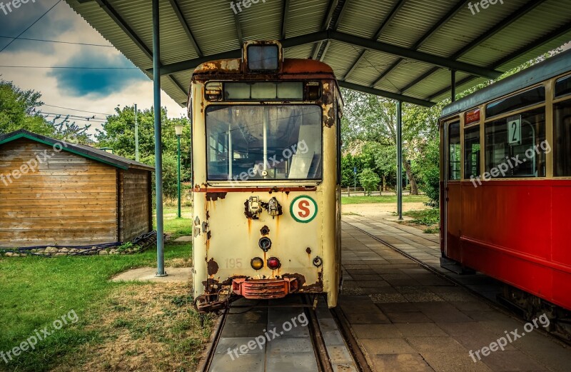 Tram Old Broken Gleise Rails