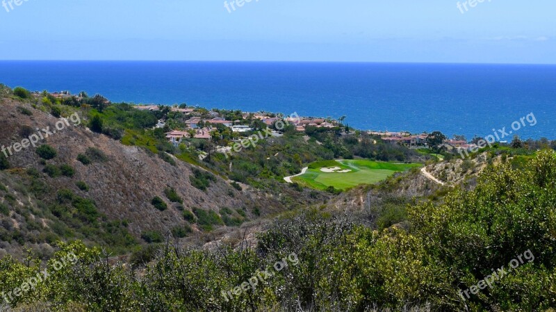 Pelican Hill Ocean Sea Landscape Calm