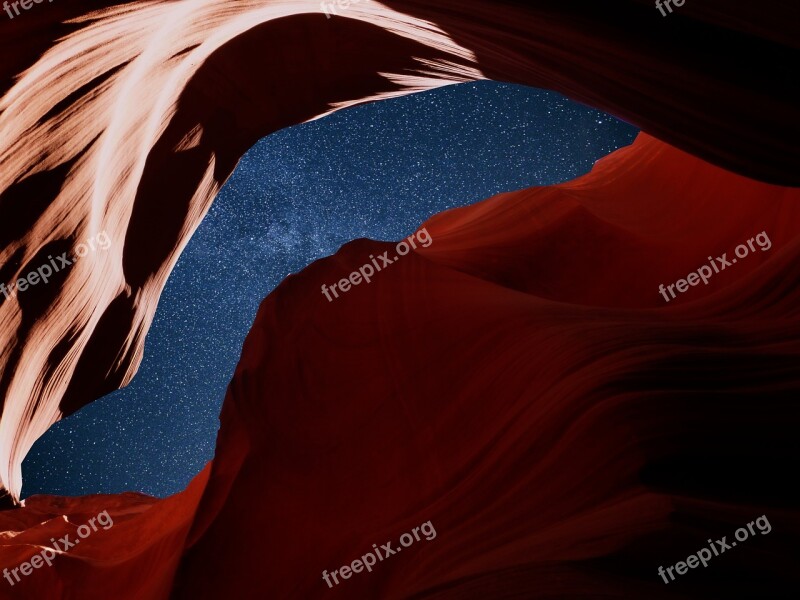 Nature Antelope Canyon America Night Star