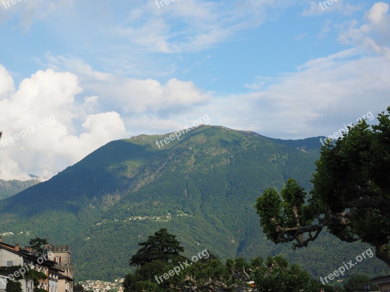 Ascona View Mountain Landscape Monte Gambarogno