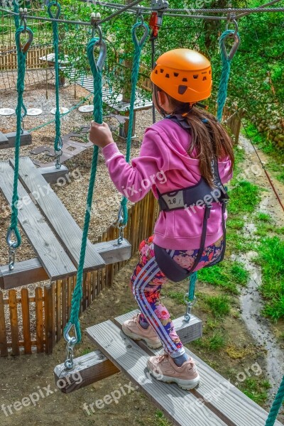 Adventure Park Ropes Girl Adventure Climb