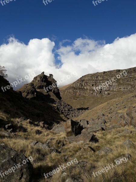 Towers Peak District Blue Sky Landscape Rocks