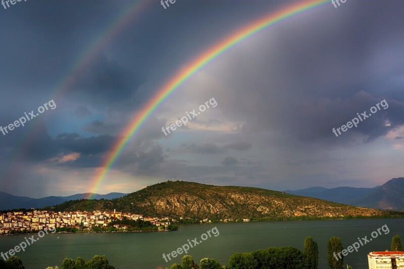 Rainbow Kastoria Lake Nature Water