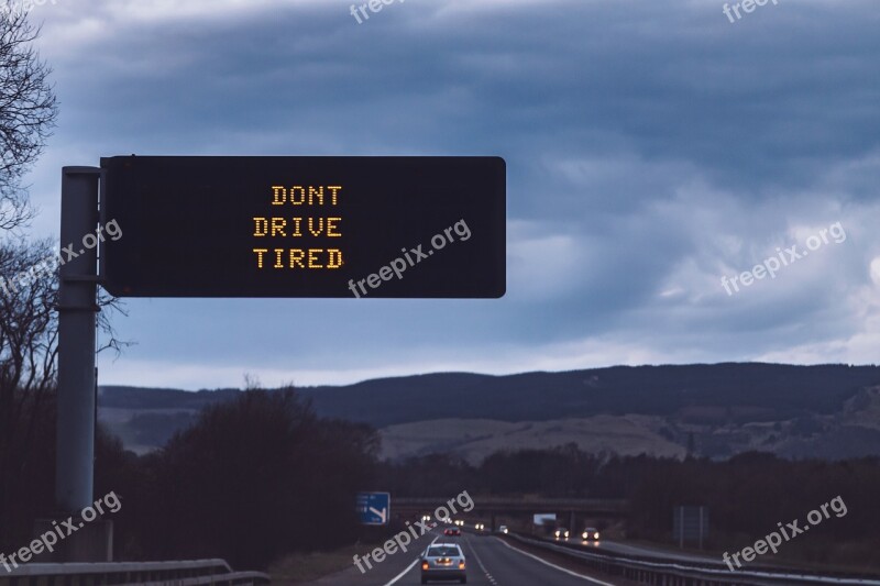 Road Course Landscape Traffic Evening